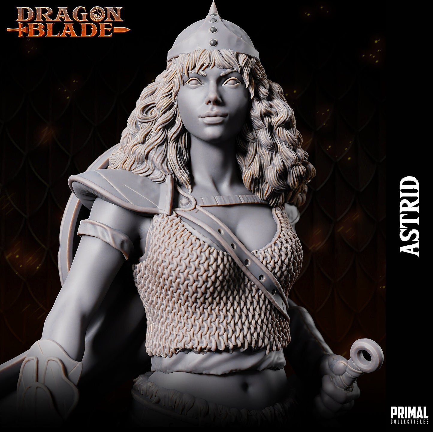 Female Fighter Astrid | Tabletop Scale | TTRPG D&D Miniature | Primal Collectibles