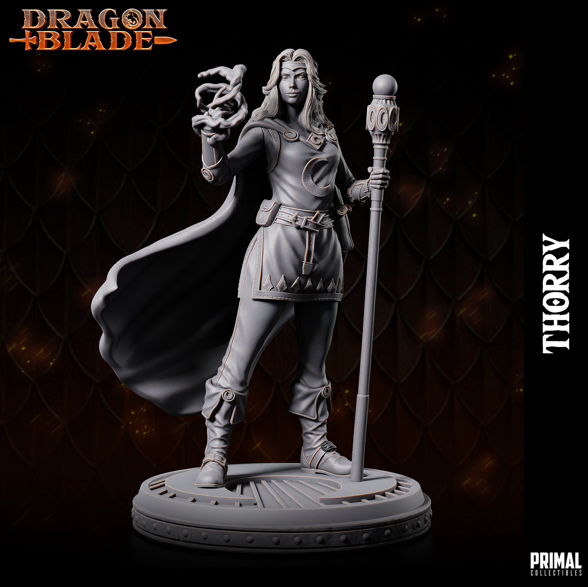 Female Wizard Thorry | Tabletop Scale | TTRPG D&D Miniature | Primal Collectibles