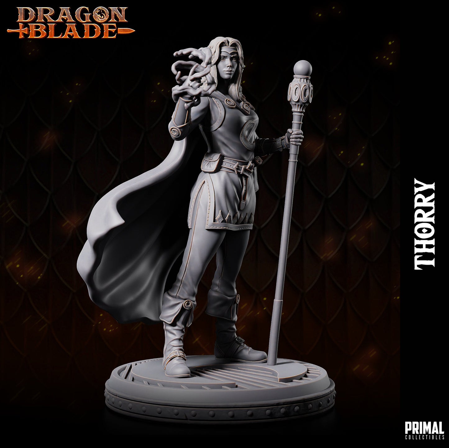 Female Wizard Thorry | Tabletop Scale | TTRPG D&D Miniature | Primal Collectibles