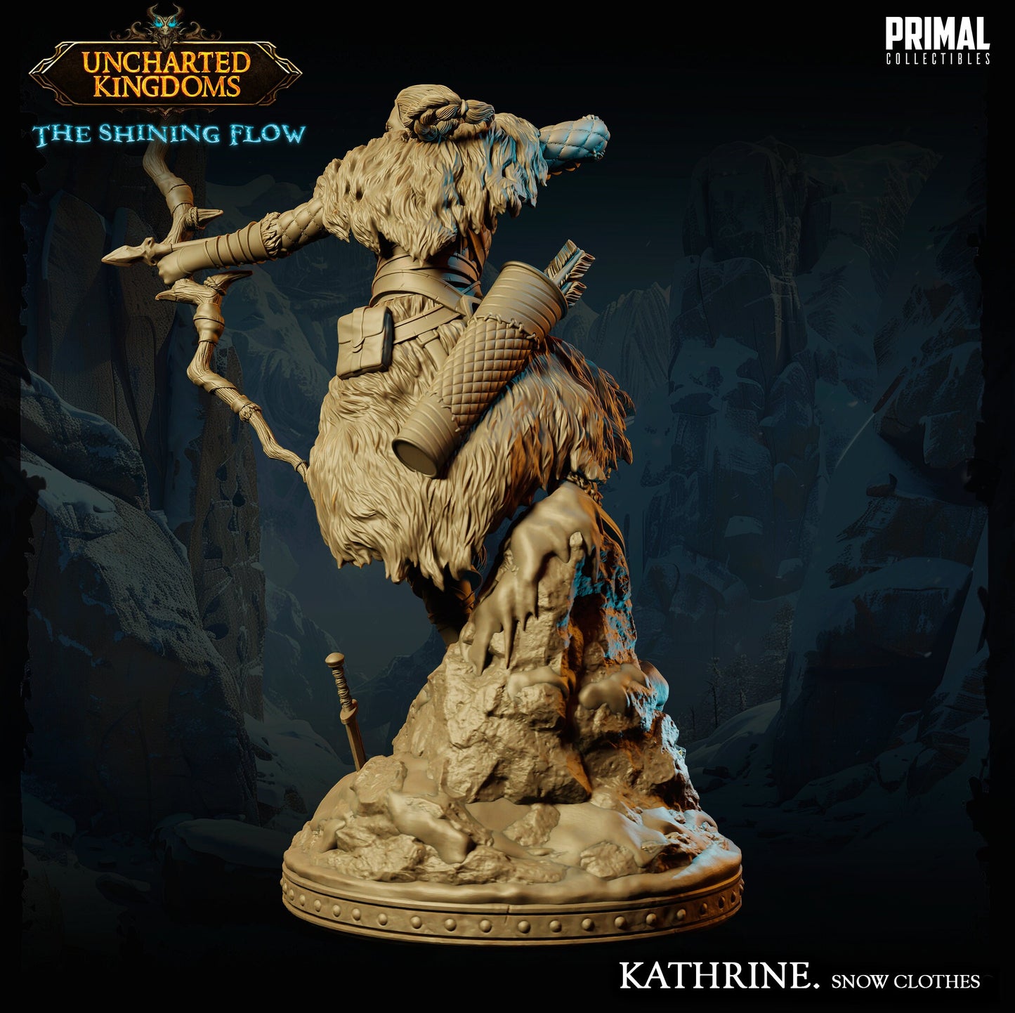 Fighter Katherine Bromm Snow Clothes | Tabletop Scale | TTRPG D&D Miniature | Primal Collectibles