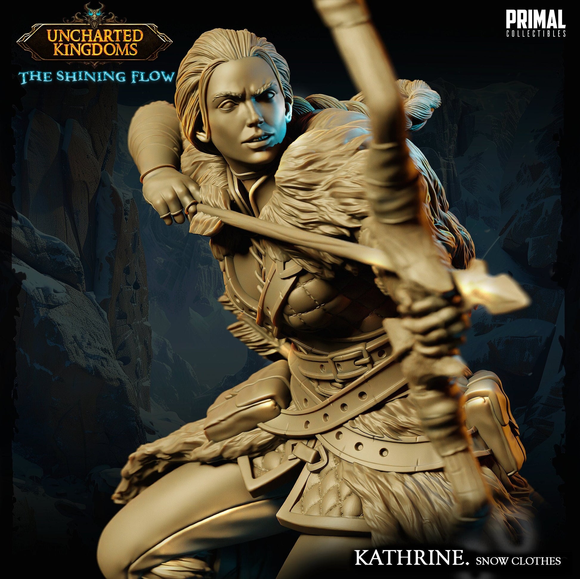 Fighter Katherine Bromm Snow Clothes | Tabletop Scale | TTRPG D&D Miniature | Primal Collectibles