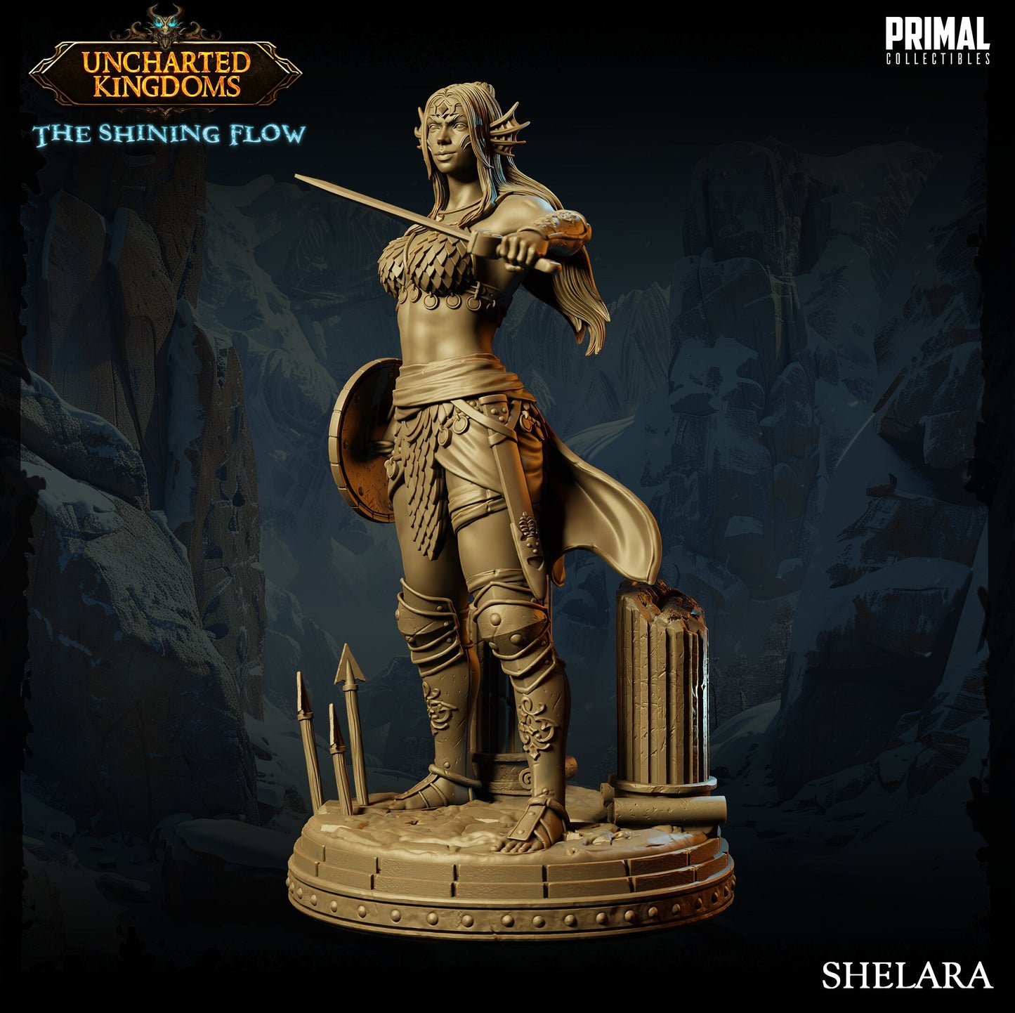 Fighter Shelara | Tabletop Scale | TTRPG D&D Miniature | Primal Collectibles