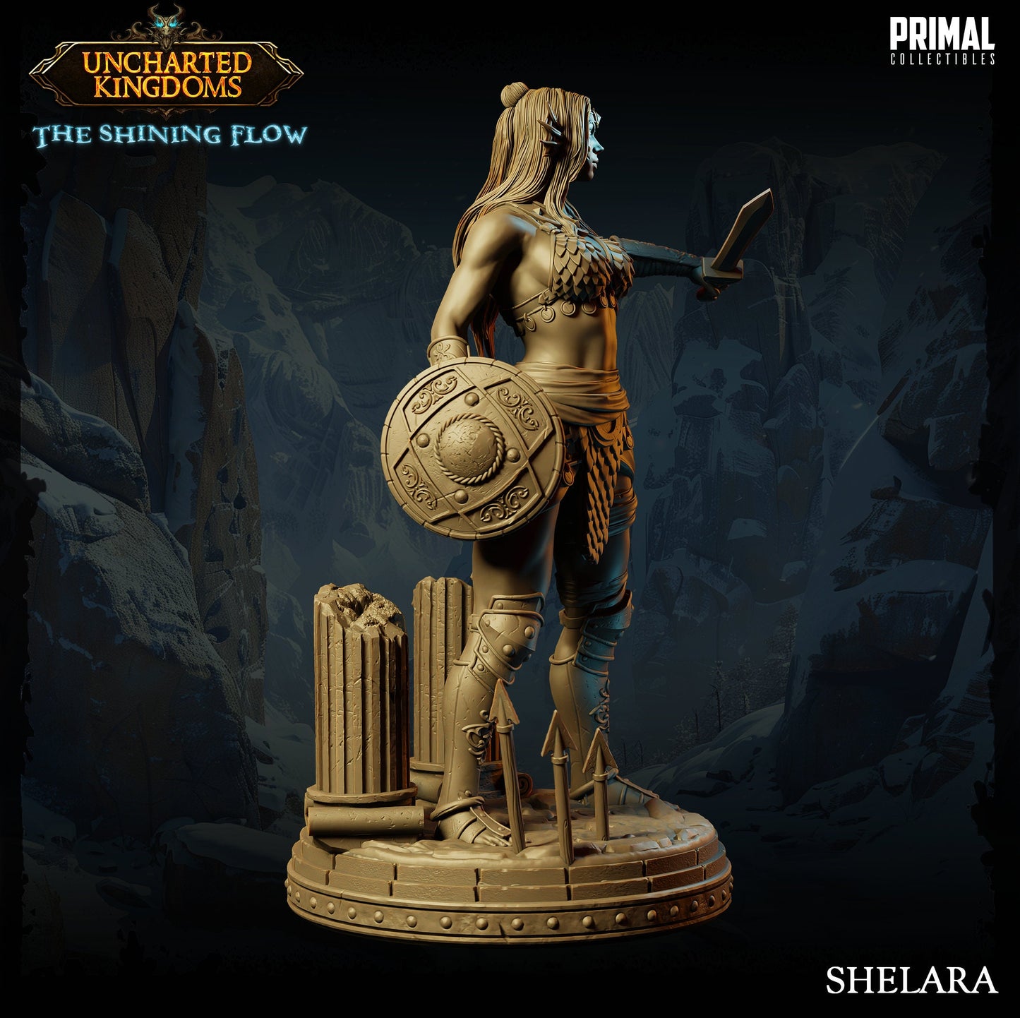 Fighter Shelara | Tabletop Scale | TTRPG D&D Miniature | Primal Collectibles