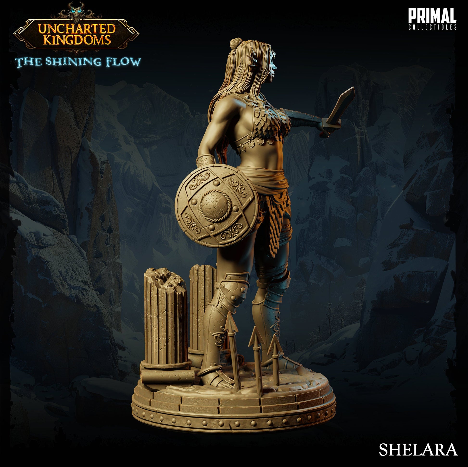 Fighter Shelara | Tabletop Scale | TTRPG D&D Miniature | Primal Collectibles