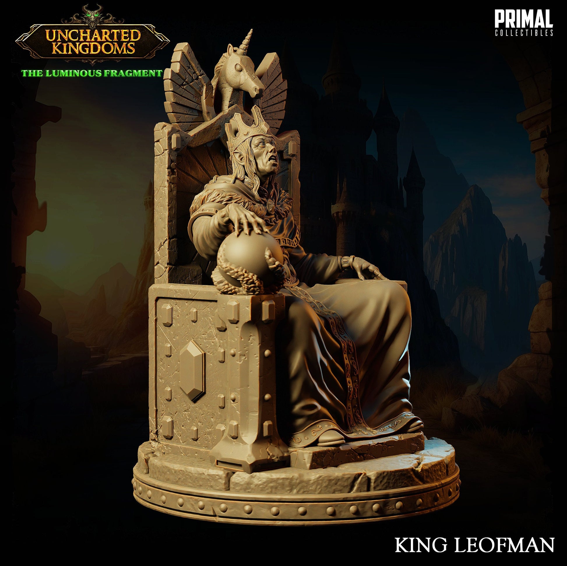 King Noble Wizard Leofman | Tabletop Scale | TTRPG D&D Miniature | Primal Collectibles