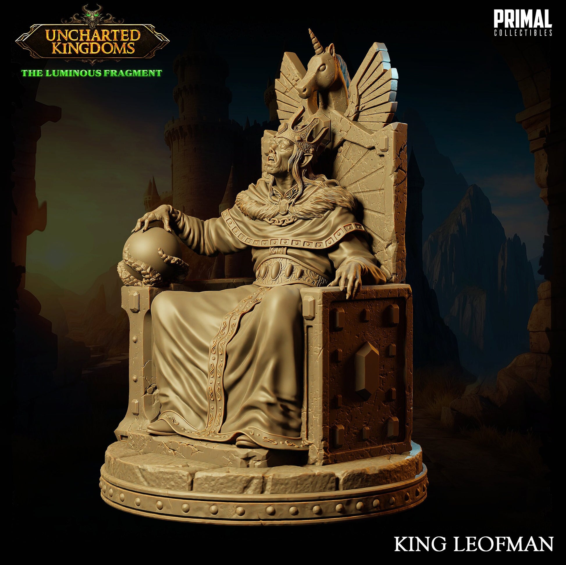 King Noble Wizard Leofman | Tabletop Scale | TTRPG D&D Miniature | Primal Collectibles