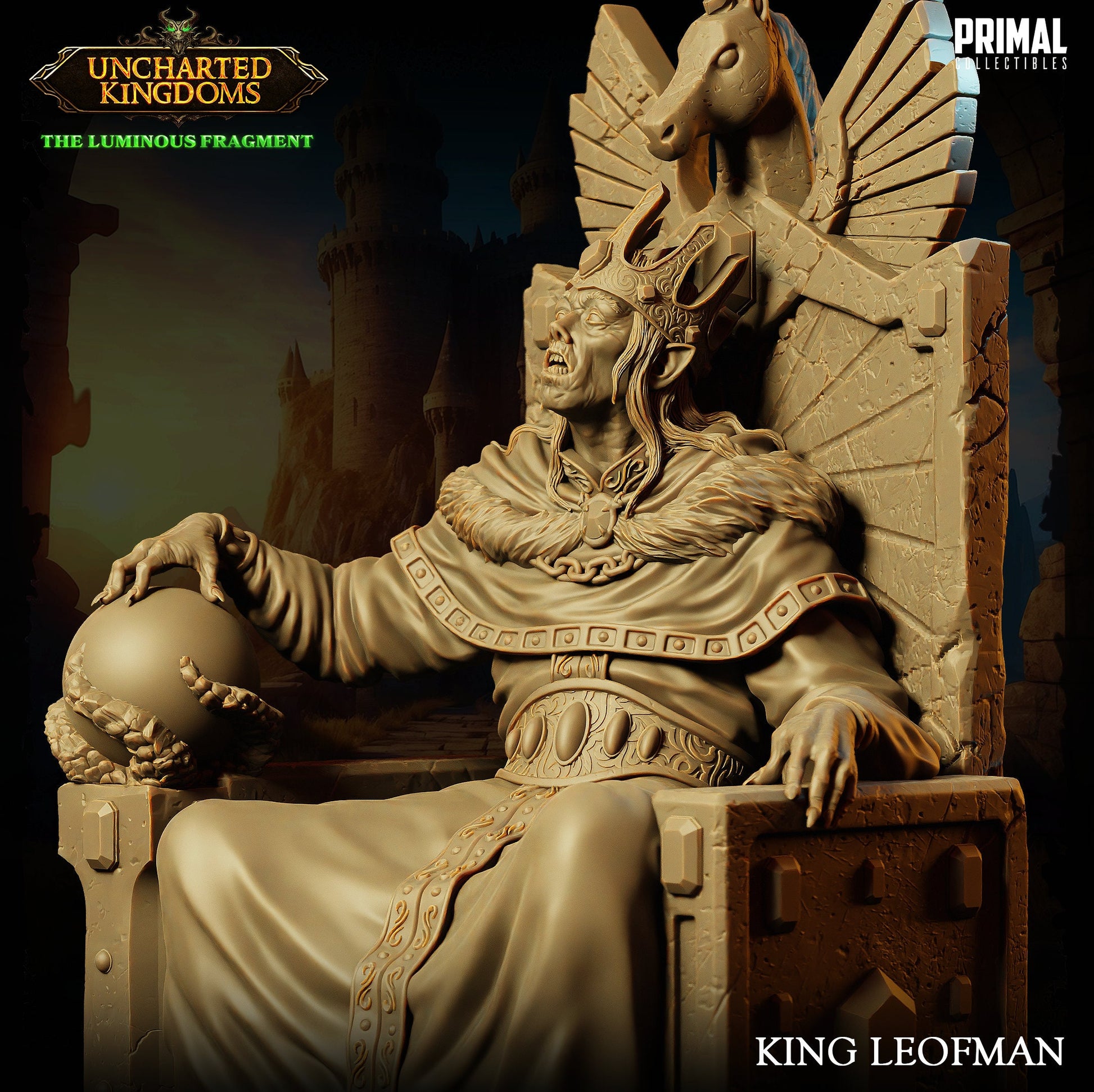 King Noble Wizard Leofman | Tabletop Scale | TTRPG D&D Miniature | Primal Collectibles
