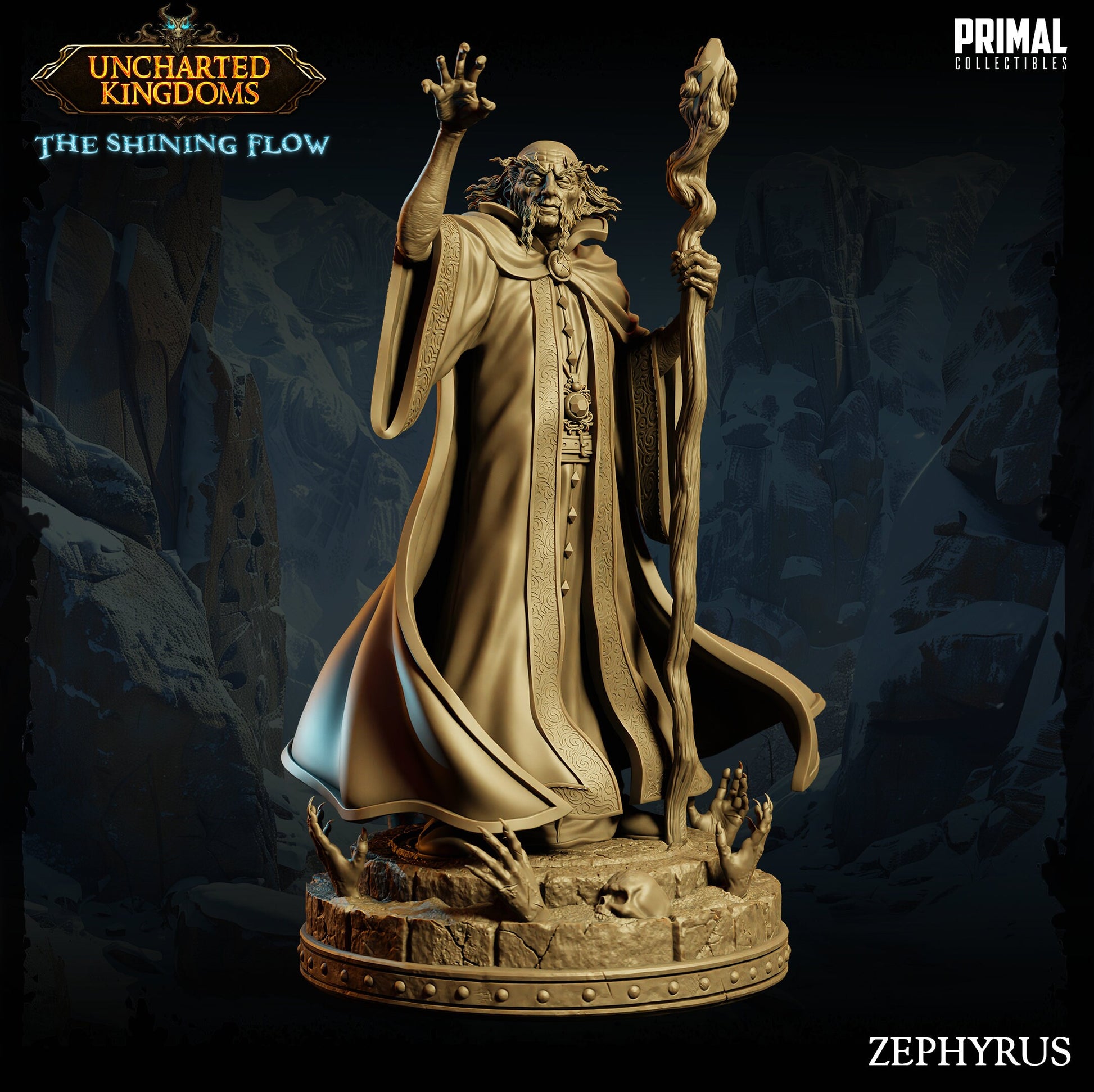 Mage Zephyrus | Tabletop Scale | TTRPG D&D Miniature | Primal Collectibles