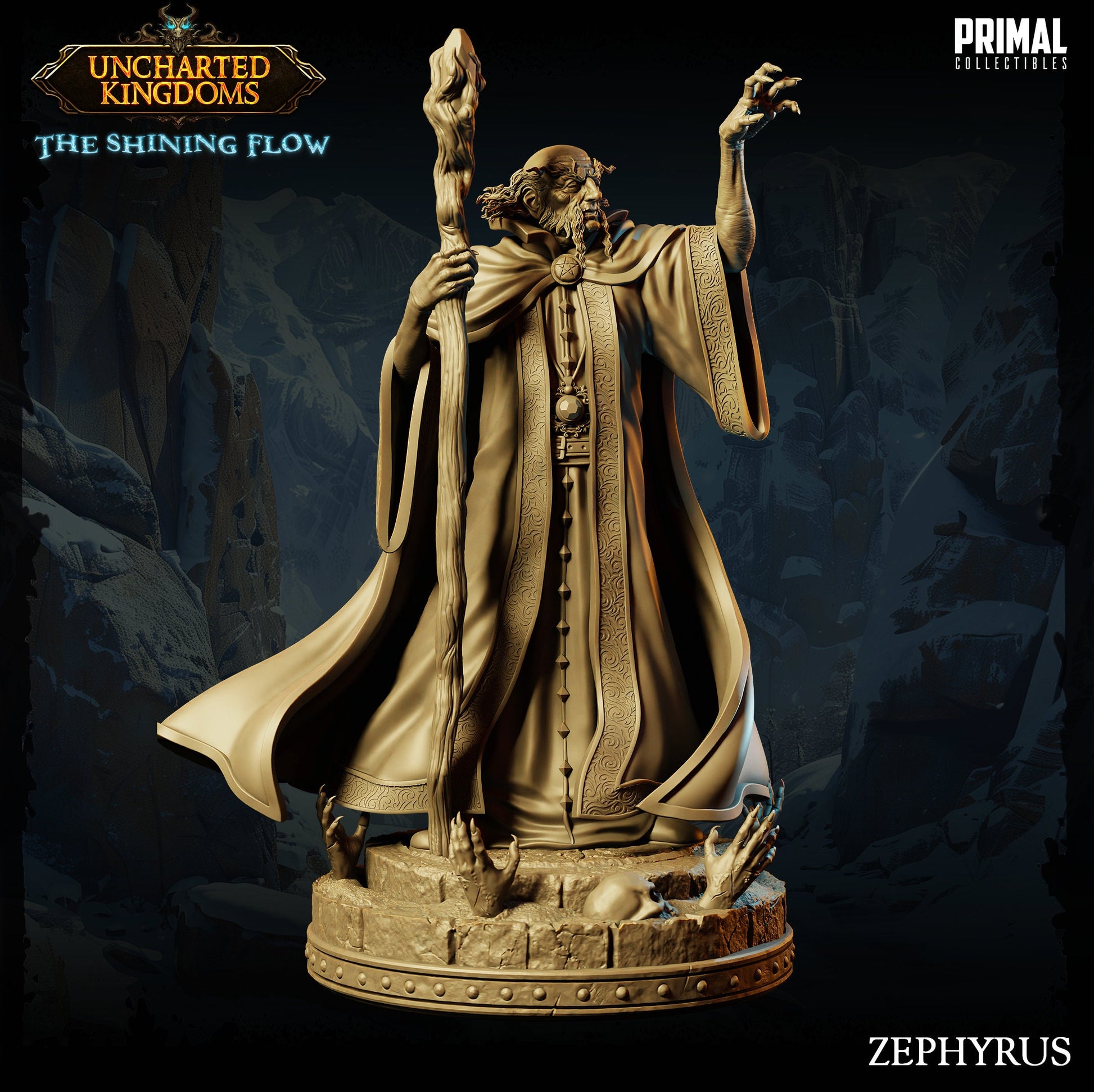 Mage Zephyrus | Tabletop Scale | TTRPG D&D Miniature | Primal Collectibles
