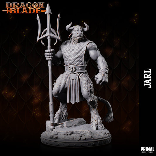 Minotaur Jarl Trident | Tabletop Scale | TTRPG D&D Miniature | Primal Collectibles