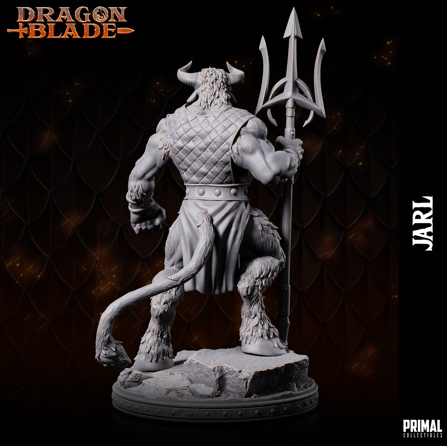 Minotaur Jarl Trident | Tabletop Scale | TTRPG D&D Miniature | Primal Collectibles