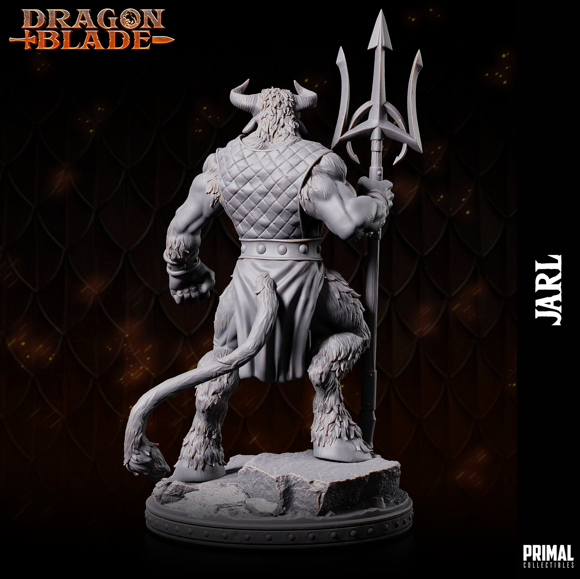 Minotaur Jarl Trident | Tabletop Scale | TTRPG D&D Miniature | Primal Collectibles