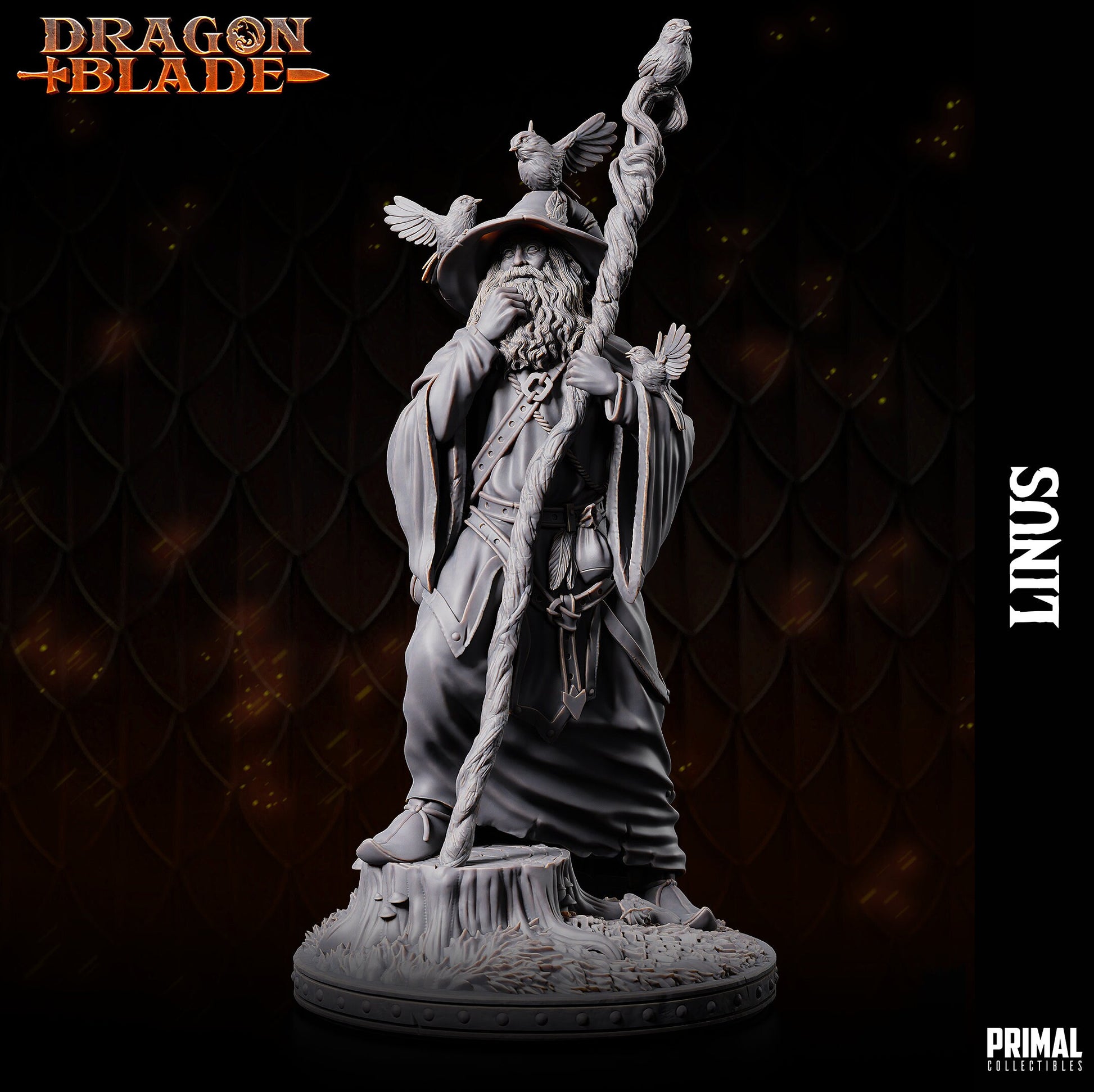 Old Wizard Linus | Tabletop Scale | TTRPG D&D Miniature | Primal Collectibles