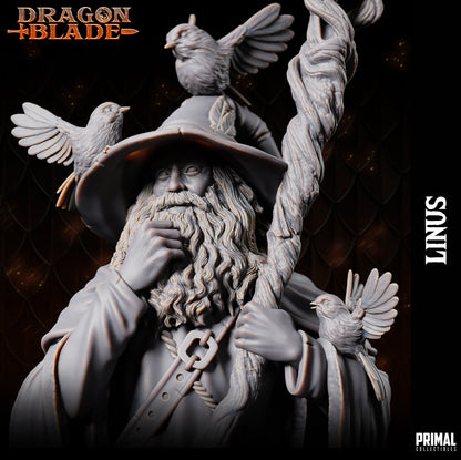 Old Wizard Linus | Dragonblade | TTRPG D&D Miniature | Primal Collectibles
