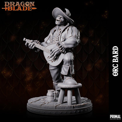 Orc Bard | Dragonblade | TTRPG D&D Miniature | Primal Collectibles