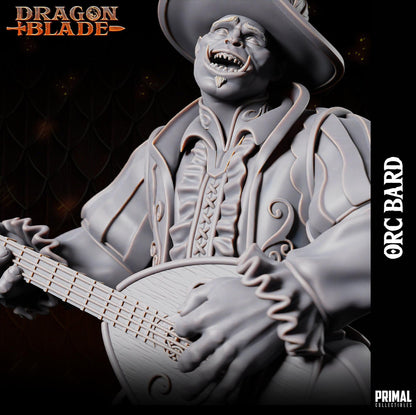 Orc Bard | Dragonblade | TTRPG D&D Miniature | Primal Collectibles