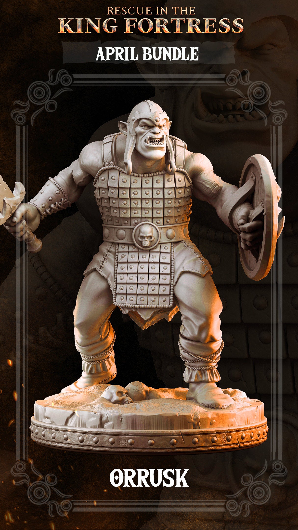 Orc Minion Orrusk | Tabletop Scale | TTRPG D&D Miniature | Primal Collectibles