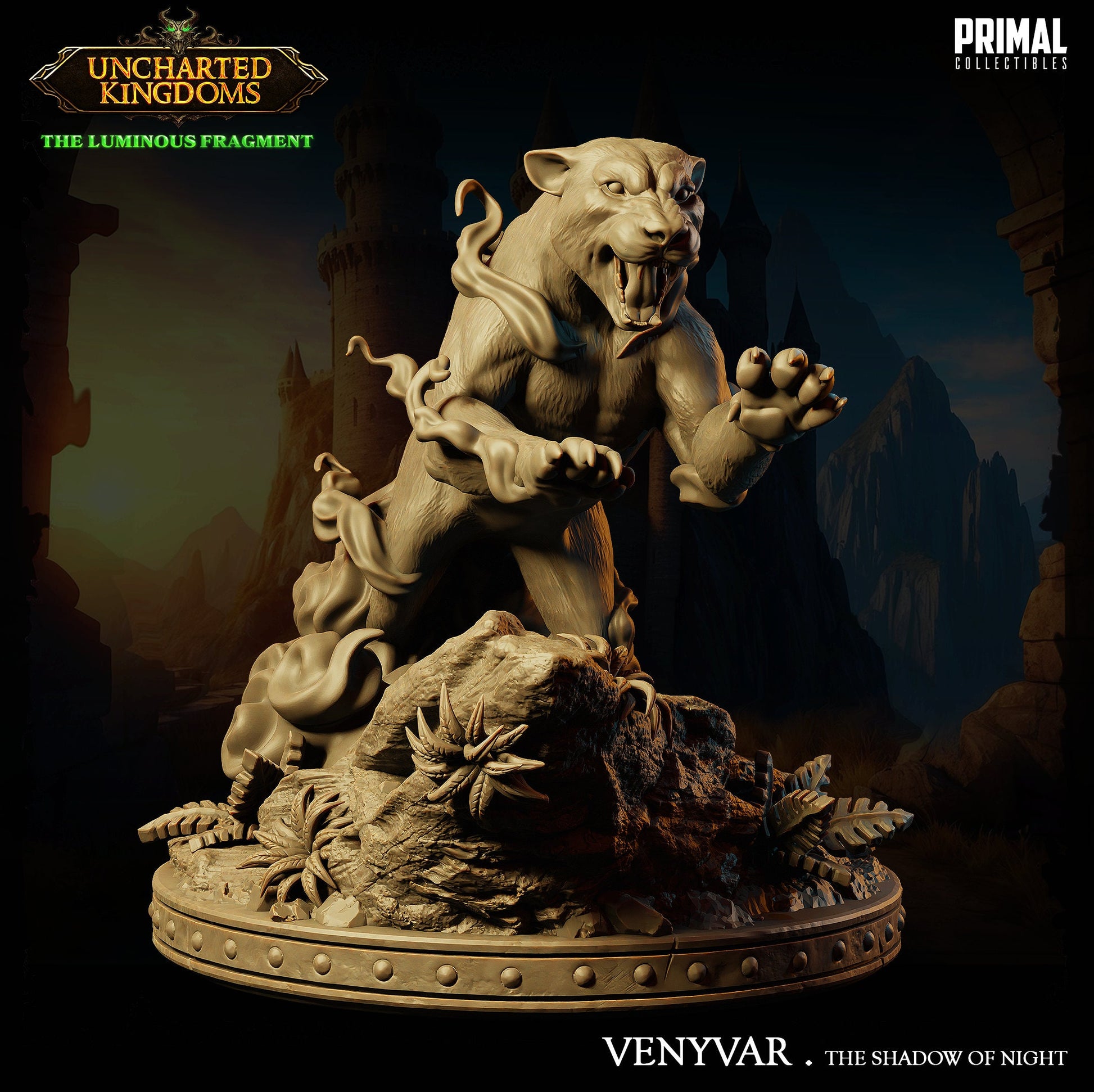 Panther Venyvar | Tabletop Scale | TTRPG D&D Miniature | Primal Collectibles