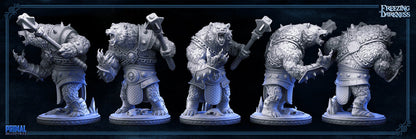 Polar War Bear, Werebear | Freezing Darkness | TTRPG D&D Miniature | Primal Collectibles