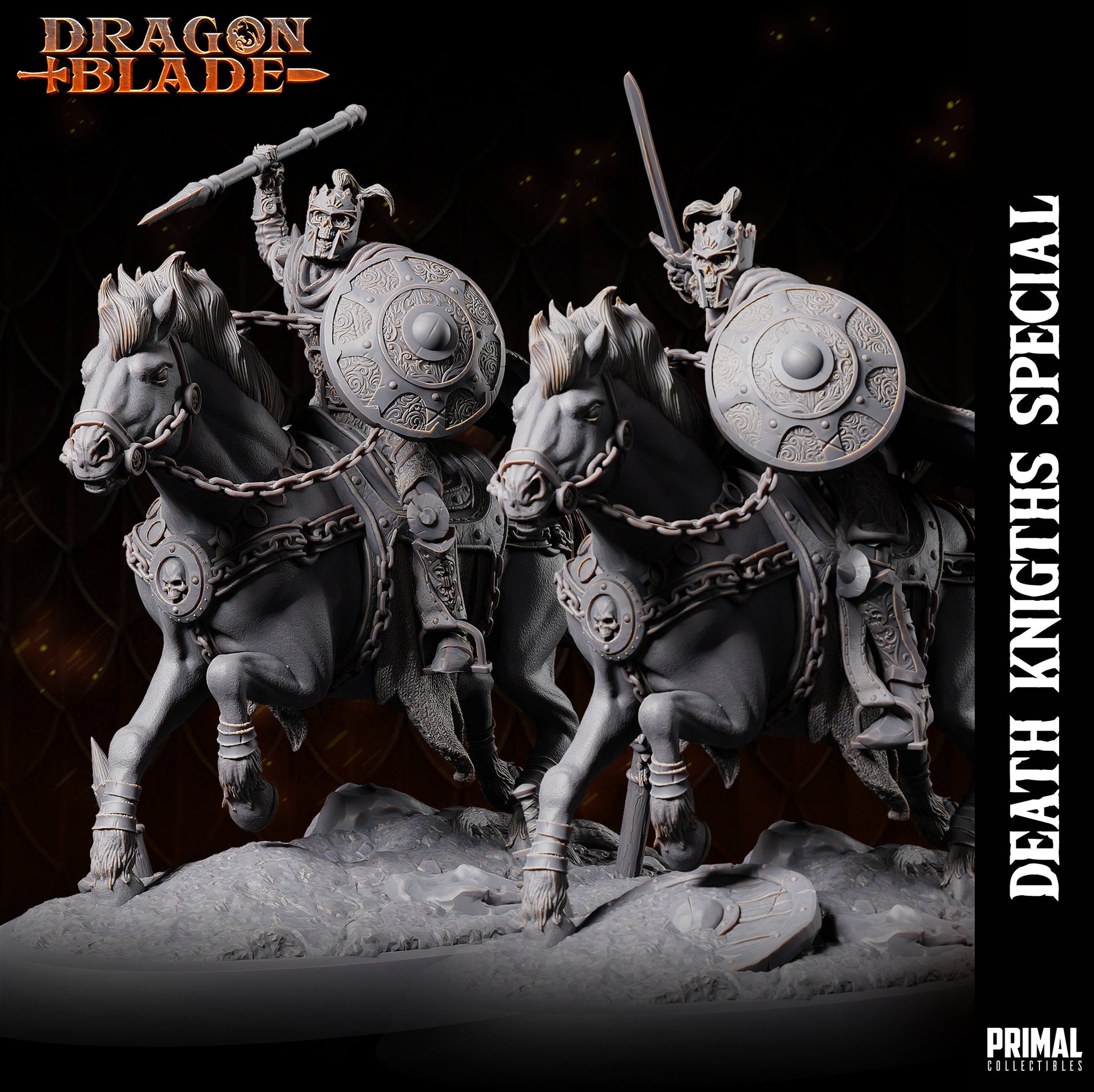 Skeleton on Horse | Tabletop Scale | TTRPG D&D Miniature | Primal Collectibles