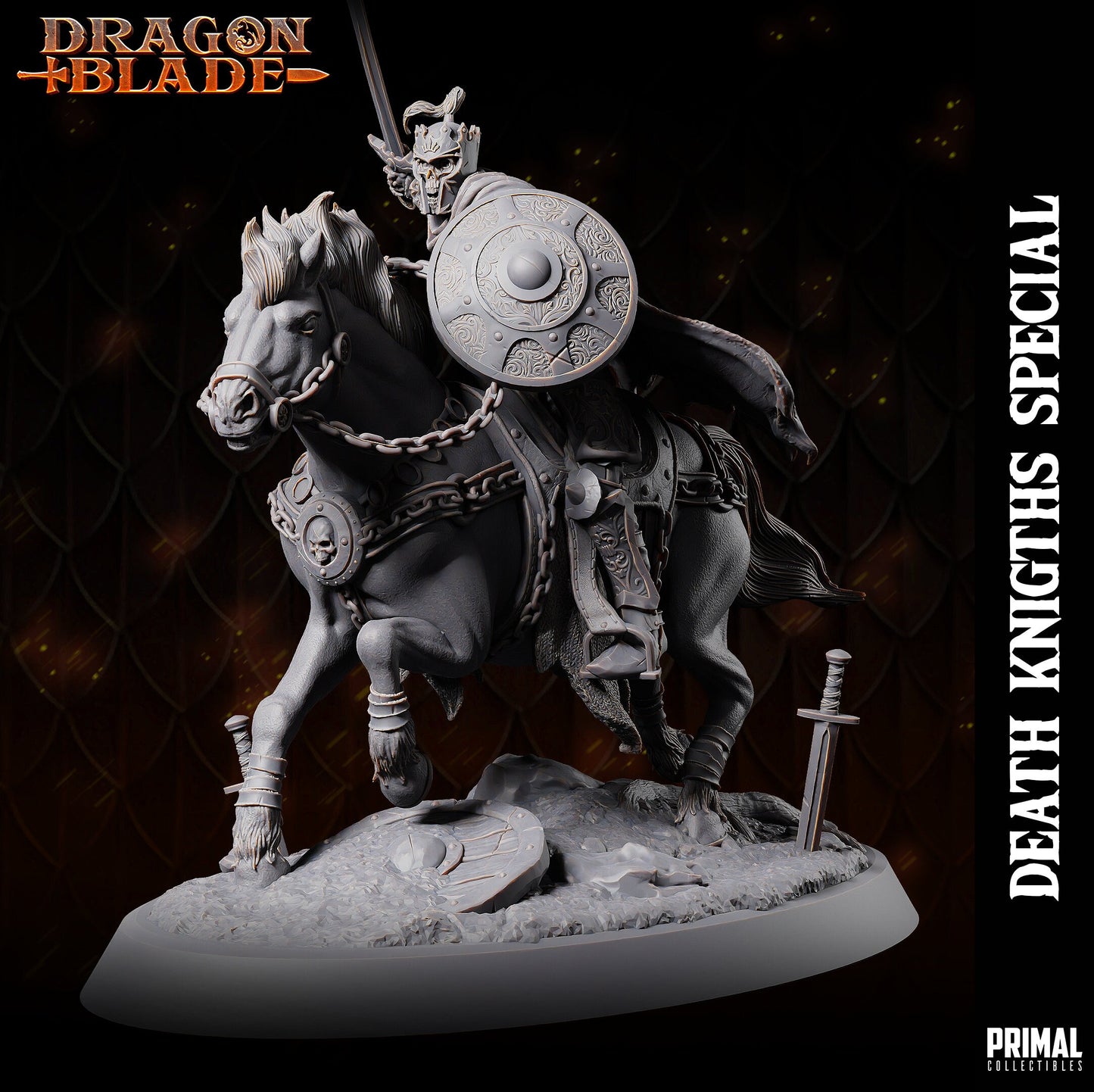 Skeleton on Horse | Tabletop Scale | TTRPG D&D Miniature | Primal Collectibles