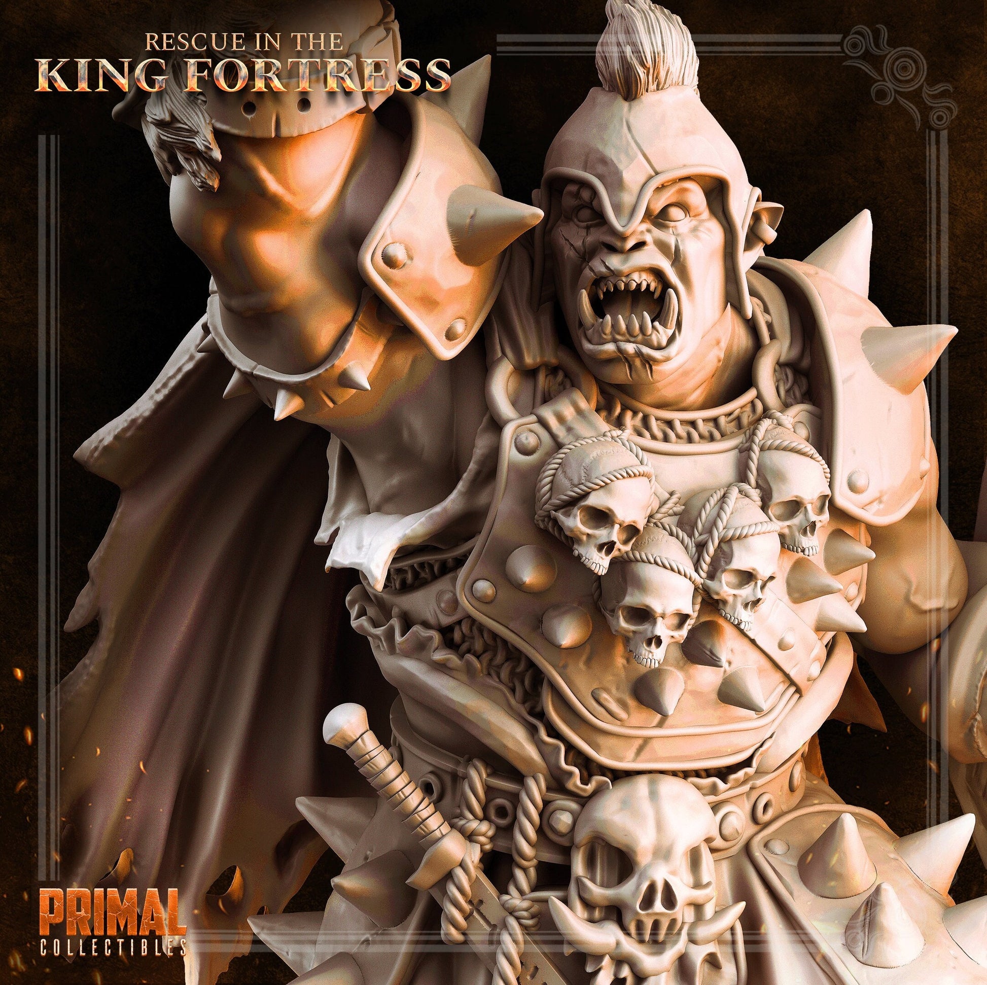 Orc Warlord Throg | Tabletop Scale | TTRPG D&D Miniature | Primal Collectibles