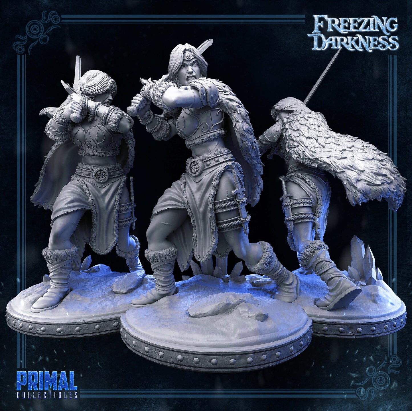 Valkyrie Barbarian | Tabletop Scale | TTRPG D&D Miniature | Primal Collectibles