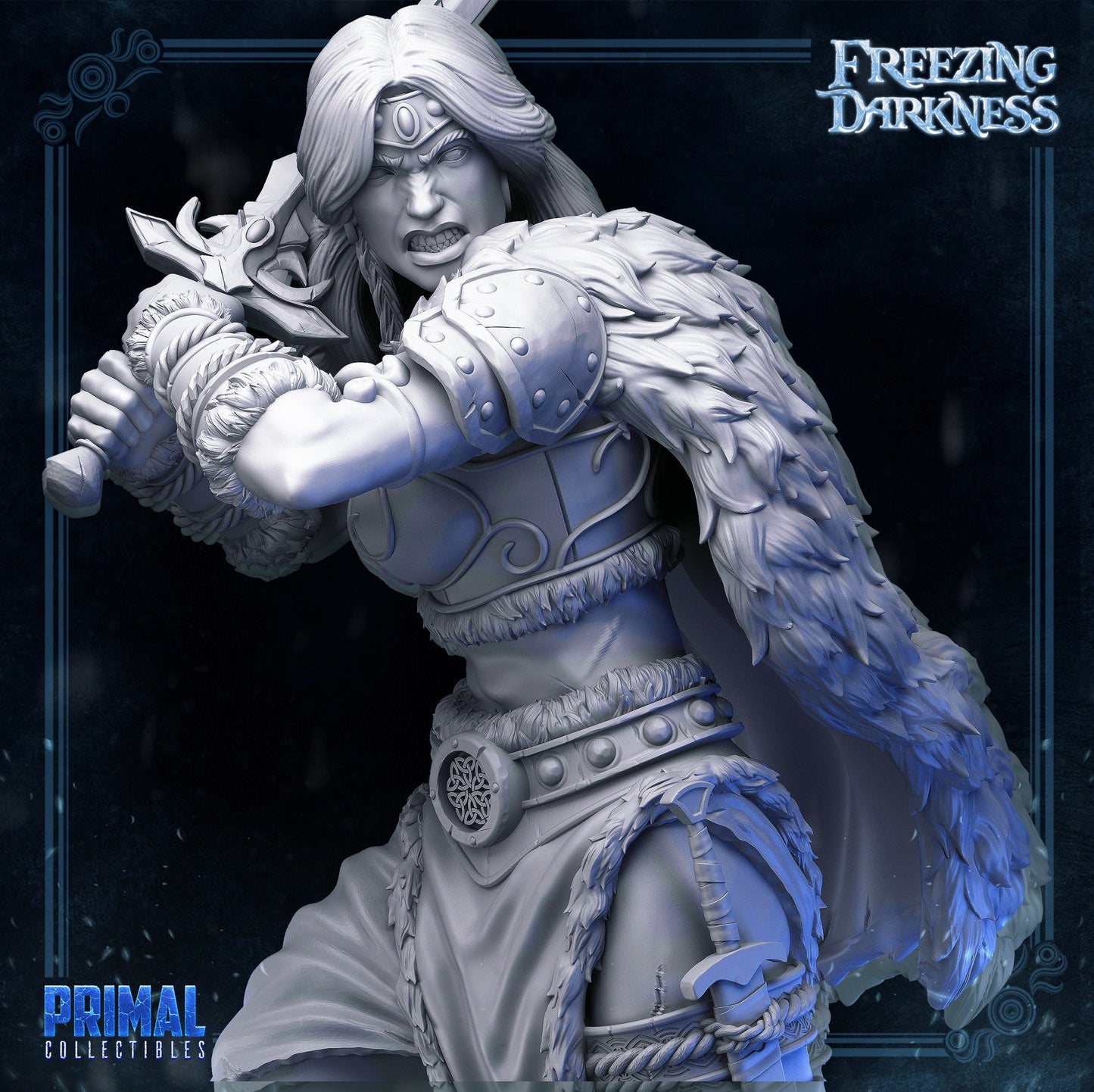 Valkyrie Barbarian | Tabletop Scale | TTRPG D&D Miniature | Primal Collectibles