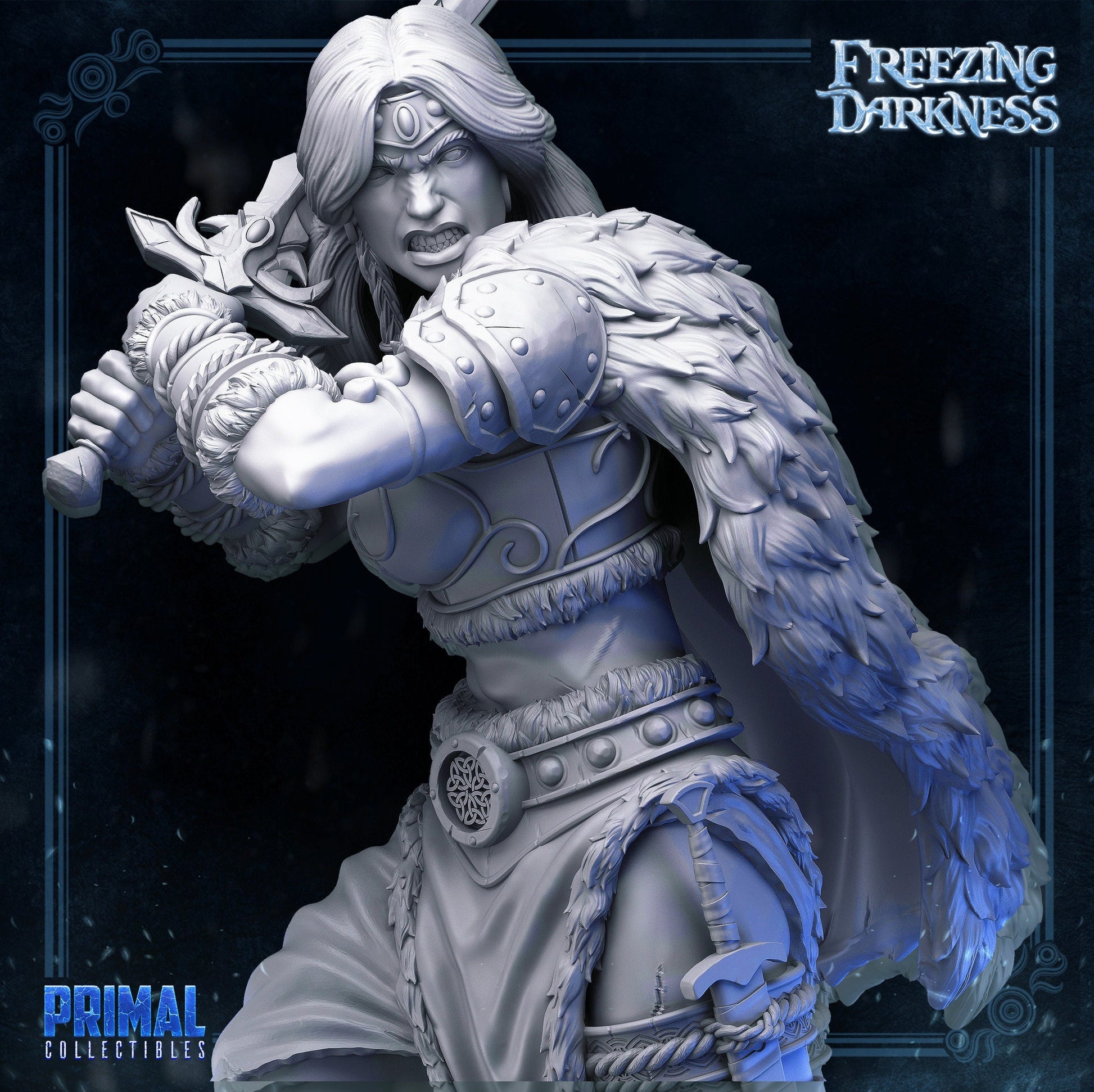 Valkyrie Barbarian | Tabletop Scale | TTRPG D&D Miniature | Primal Collectibles
