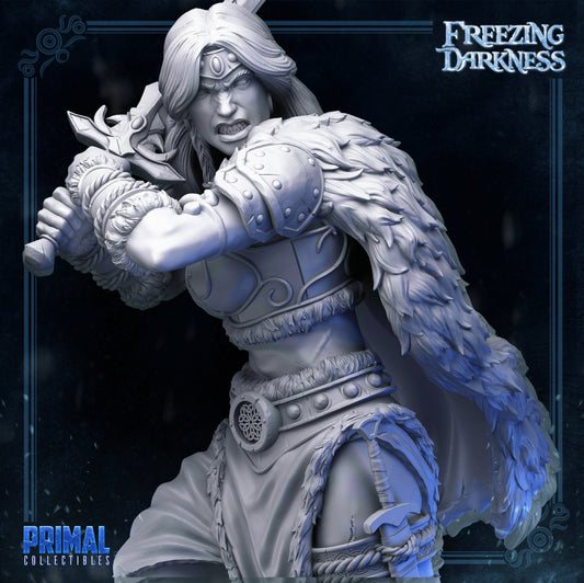 Valkyrie Barbarian | Tabletop Scale | TTRPG D&D Miniature | Primal Collectibles