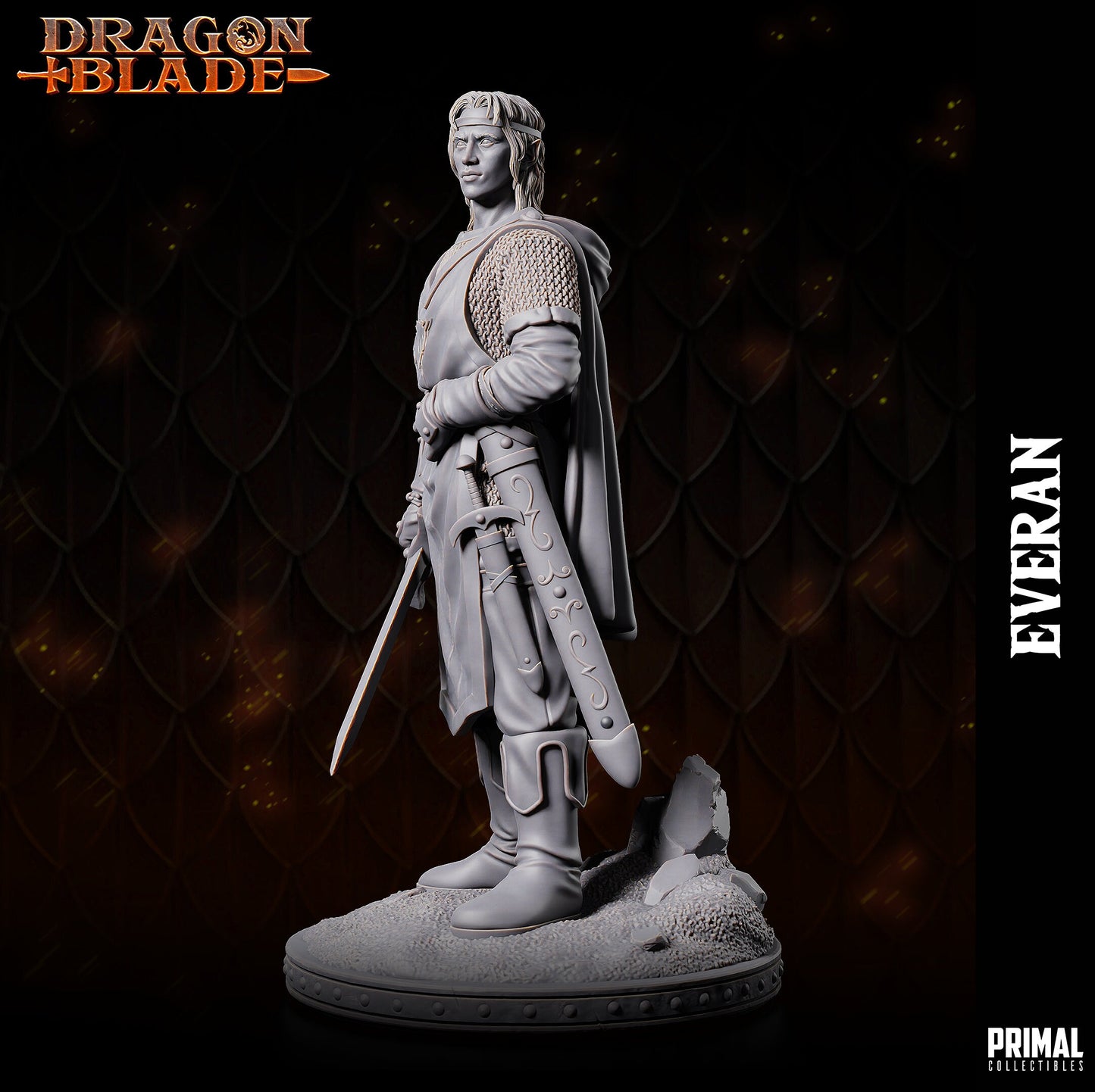 Warrior Wizard Elf Everan | Tabletop Scale | TTRPG D&D Miniature | Primal Collectibles