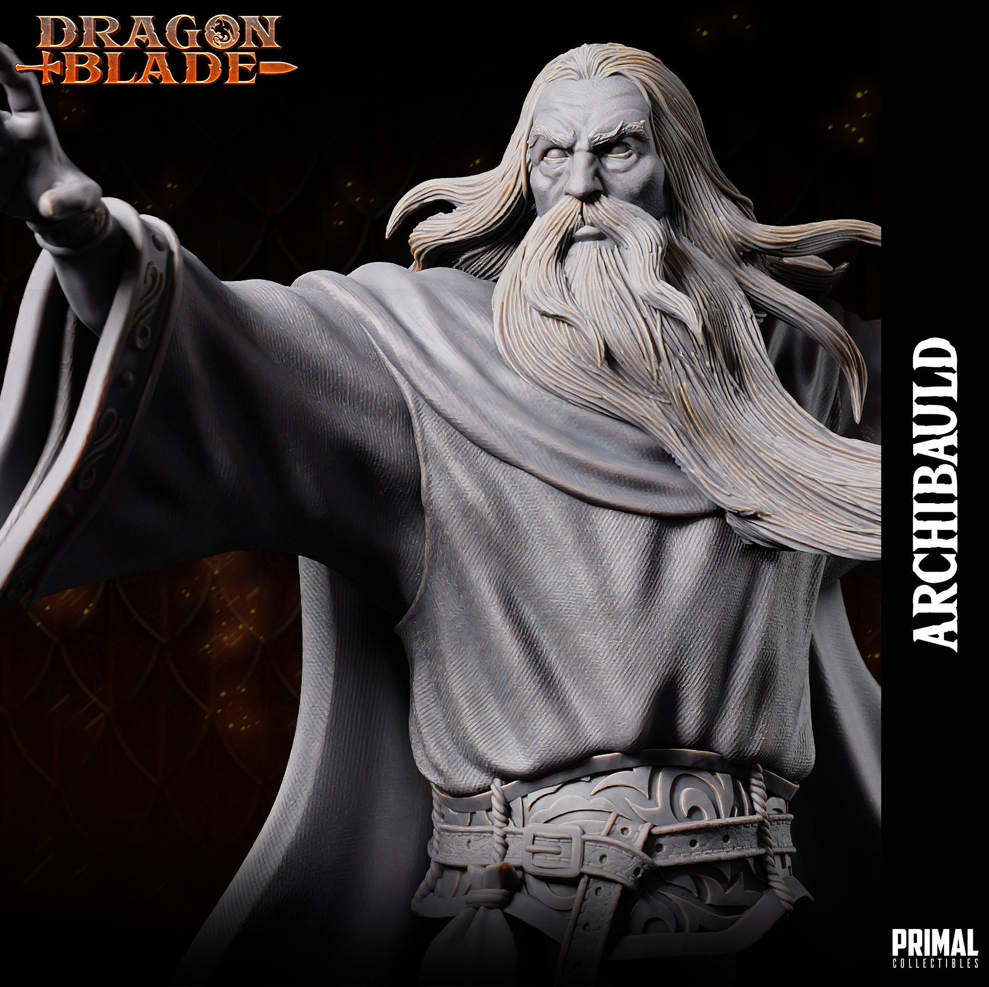 Wizard Archbauld | Tabletop Scale | TTRPG D&D Miniature | Primal Collectibles