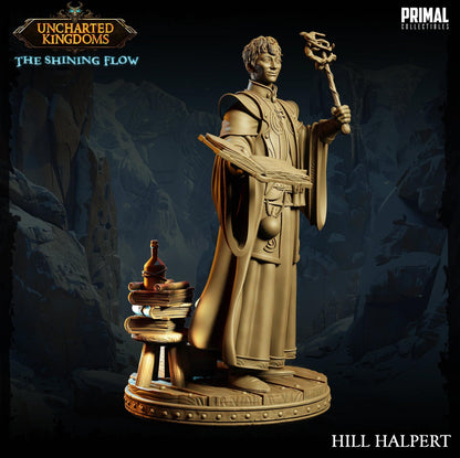 Wizard Hill Halpert | Uncharted Kingdoms | TTRPG D&D Miniature | Primal Collectibles