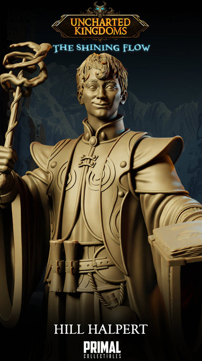 Wizard Hill Halpert | Uncharted Kingdoms | TTRPG D&D Miniature | Primal Collectibles