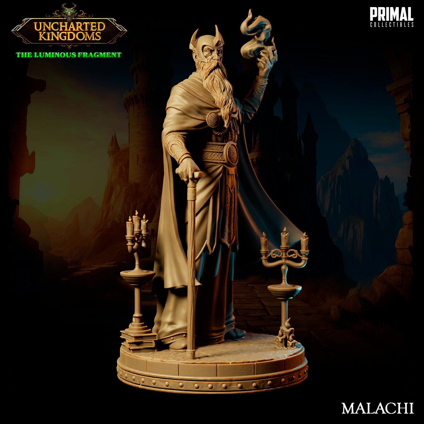 Wizard Malachi | Tabletop Scale | TTRPG D&D Miniature | Primal Collectibles