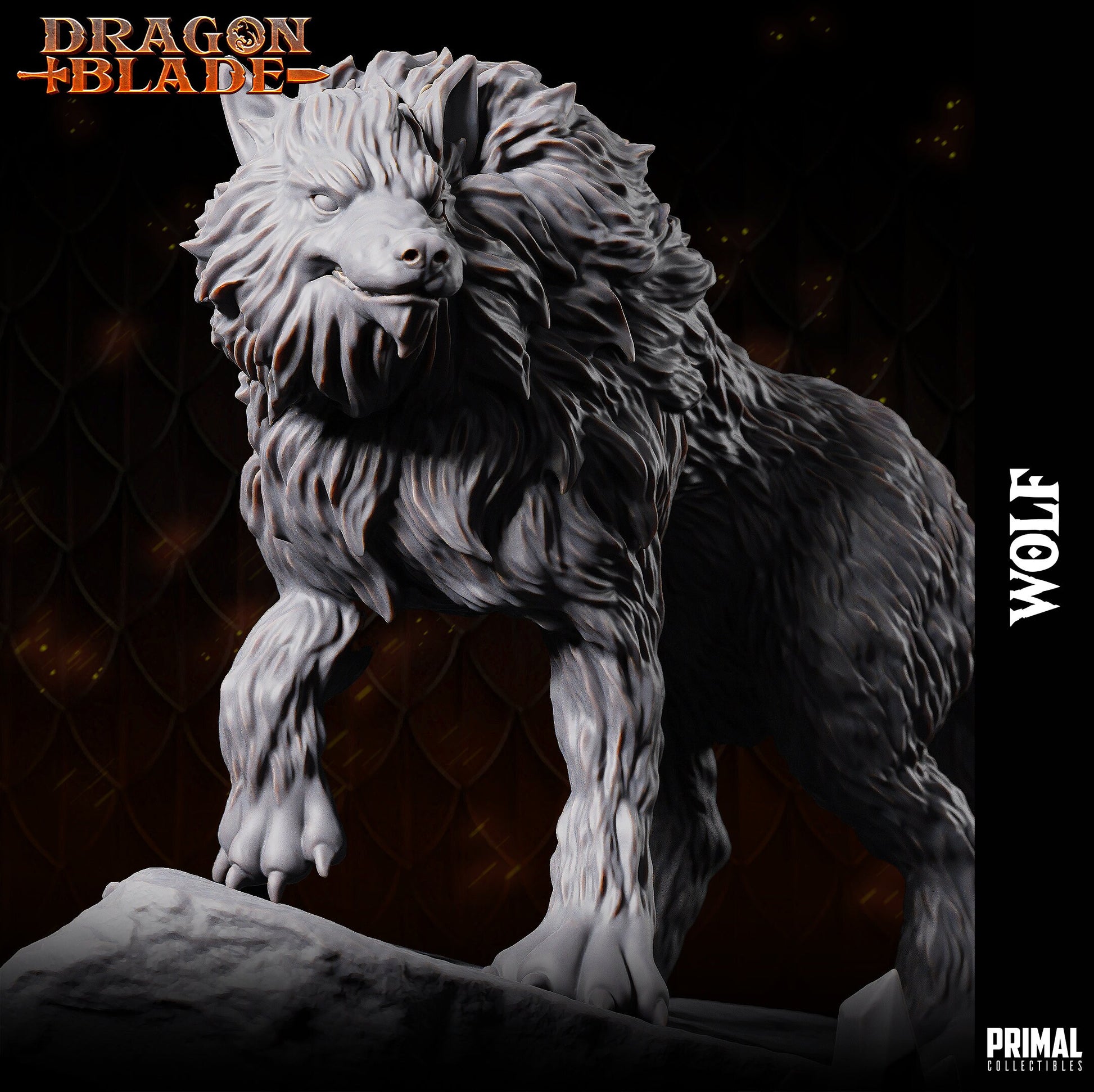 Wolf Snowdasher | Dragonblade | TTRPG D&D Miniature | Primal Collectibles