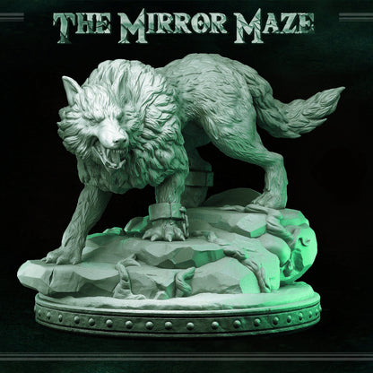 Giant Wolf | The Mirror Maze | TTRPG D&D Miniature | Primal Collectibles