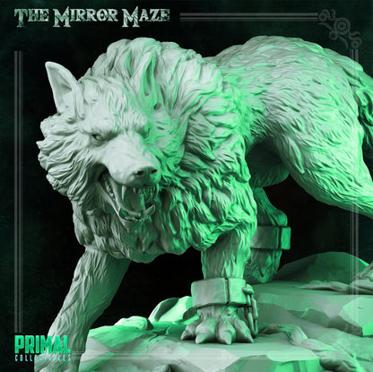 Giant Wolf | The Mirror Maze | TTRPG D&D Miniature | Primal Collectibles