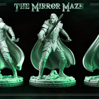 Augur Elf Warrior | The Mirror Maze | TTRPG D&D Miniature | Primal Collectibles