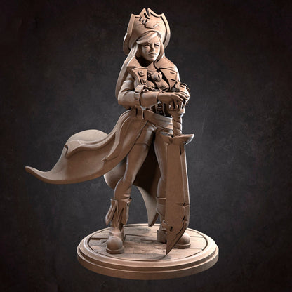 Pirate Captain, Carmen | Tabletop Scale | DnD TTRPG Miniature | Bite the Bullet