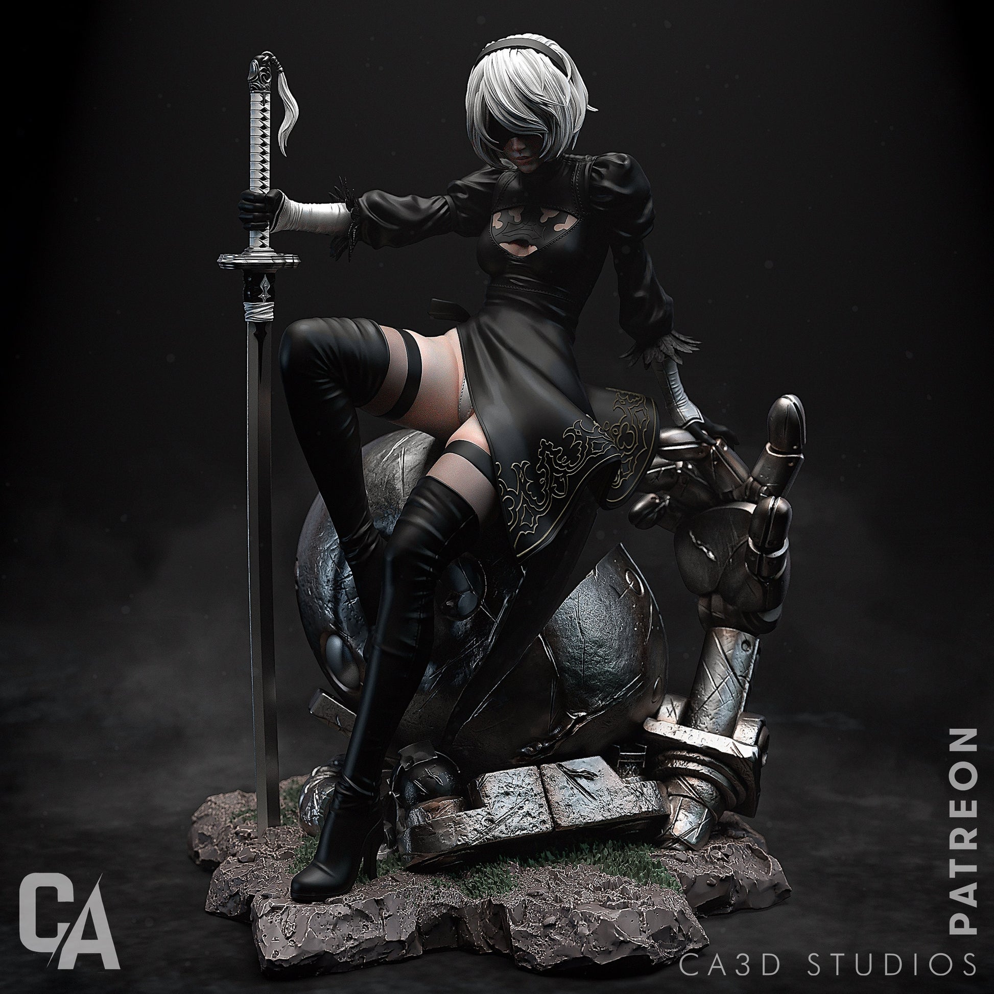 1:12 Warrior Android | Resin Garage Kit Sculpture Anime Video Game Fan Art Statue | CA 3D Studios