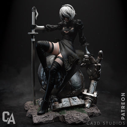 1:12 Warrior Android | Resin Garage Kit Sculpture Anime Video Game Fan Art Statue | CA 3D Studios