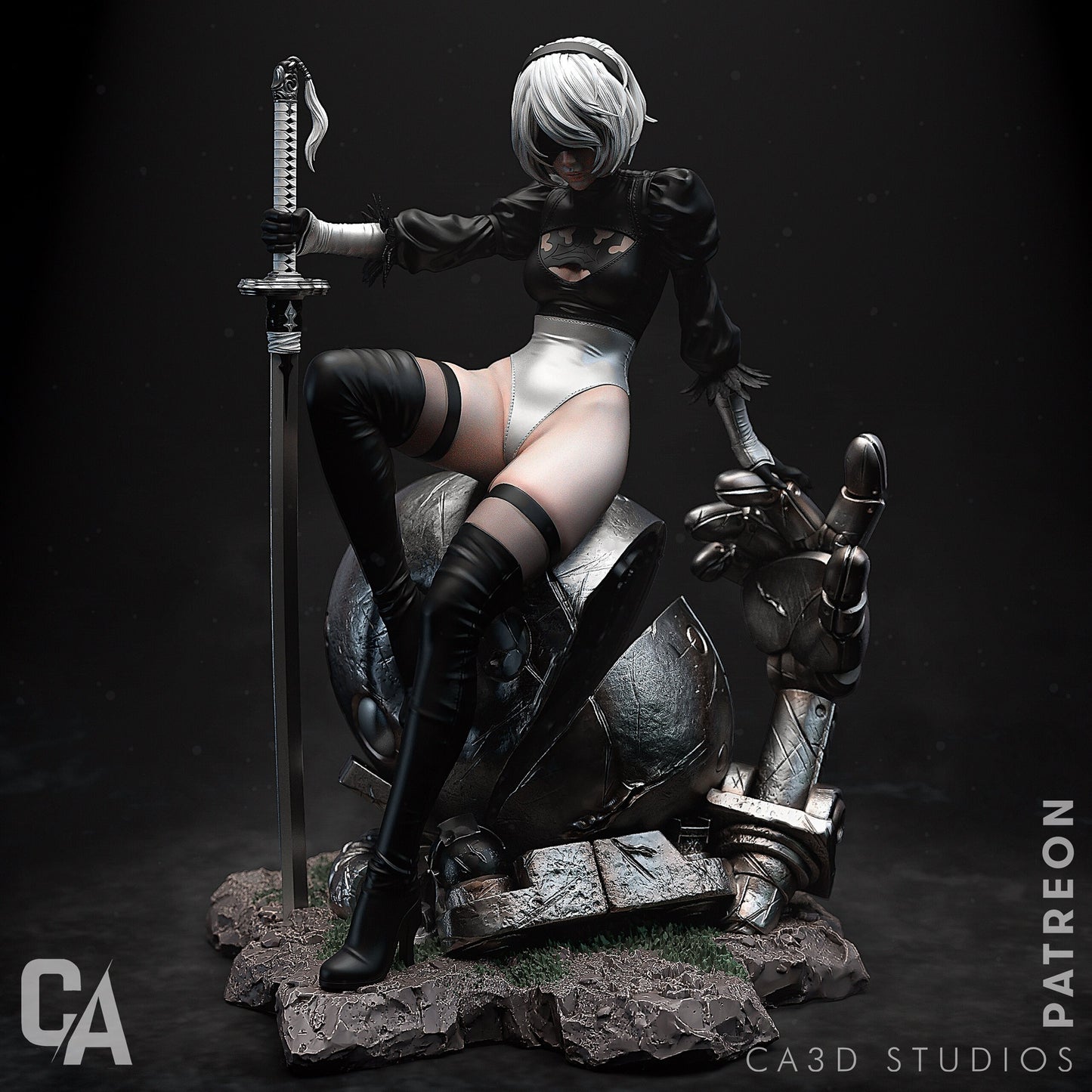 1:12 Warrior Android | Resin Garage Kit Sculpture Anime Video Game Fan Art Statue | CA 3D Studios