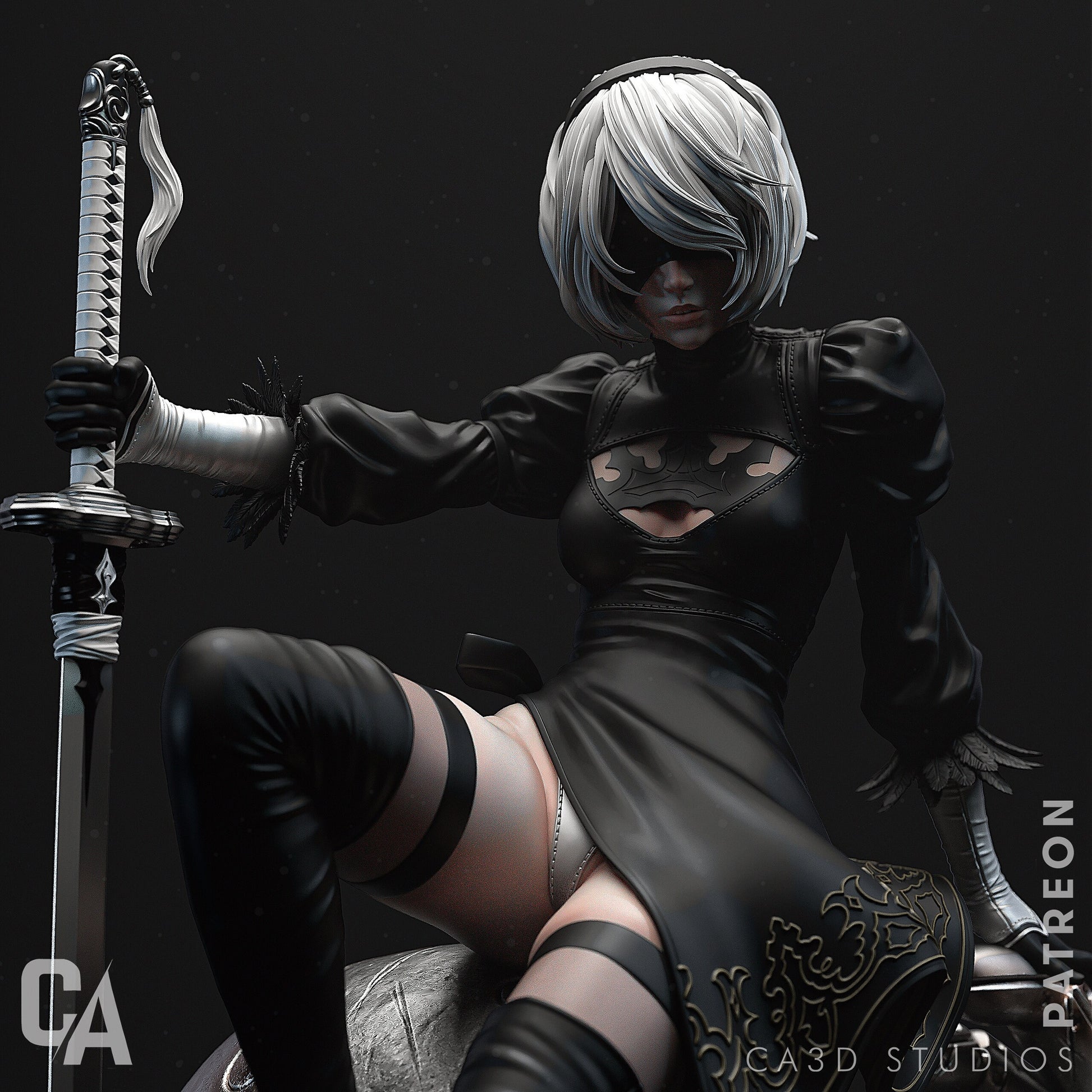 1:12 Warrior Android | Resin Garage Kit Sculpture Anime Video Game Fan Art Statue | CA 3D Studios