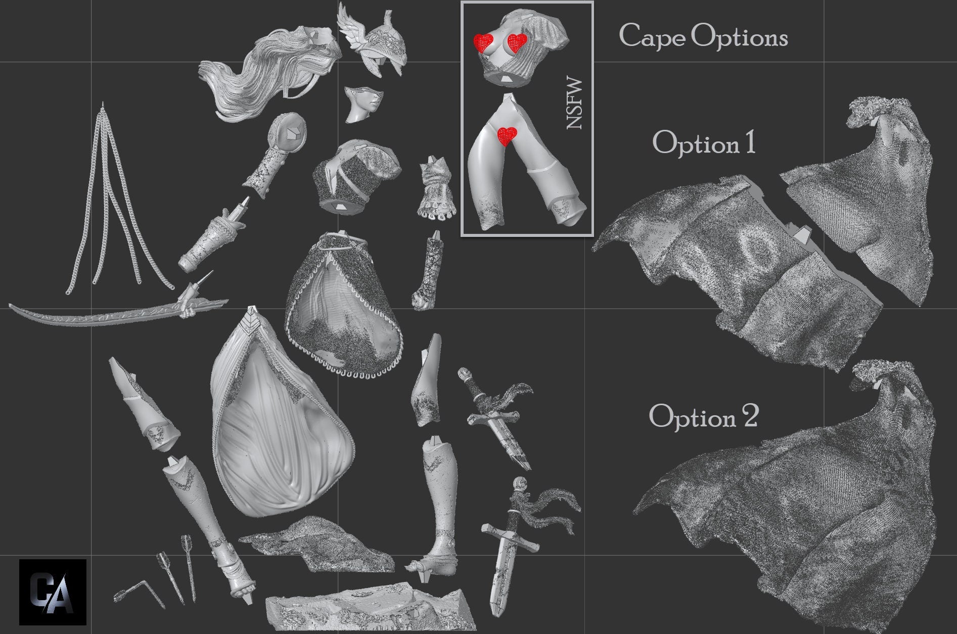 Decaying Demigoddess | Resin Garage Kit Sculpture Anime Video Game Fan Art Statue | CA 3D Studios