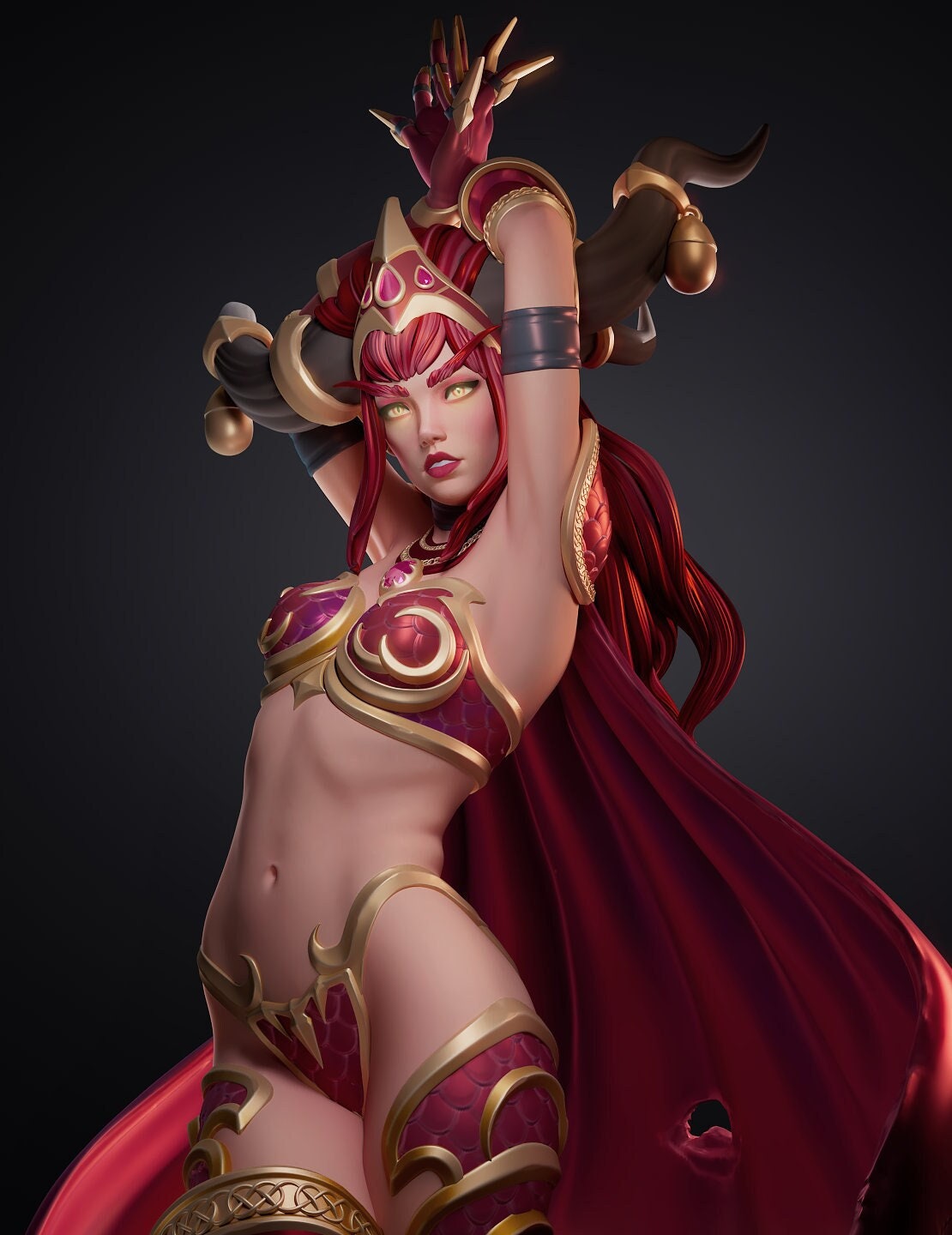 Life-Binder Dragon Queen | Resin Garage Kit Sculpture Anime Video Game Fan Art Statue | CA 3D Studios