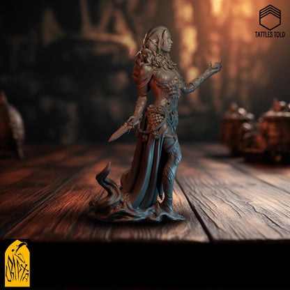 Maude Lacroix, Vampire Half Elf Sorcerer Warlock | Tabletop, Display Scale, Bust | TTRPG D&D Miniature | Cripta Studios
