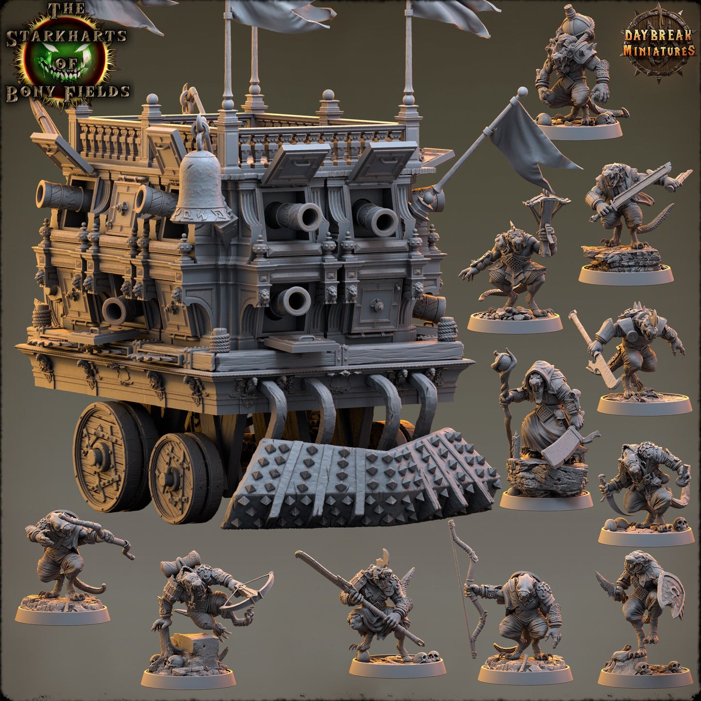 Rat Folk - The Starkharts of Bony Fields | Tabletop Scale | D&D Mini | Daybreak Miniatures