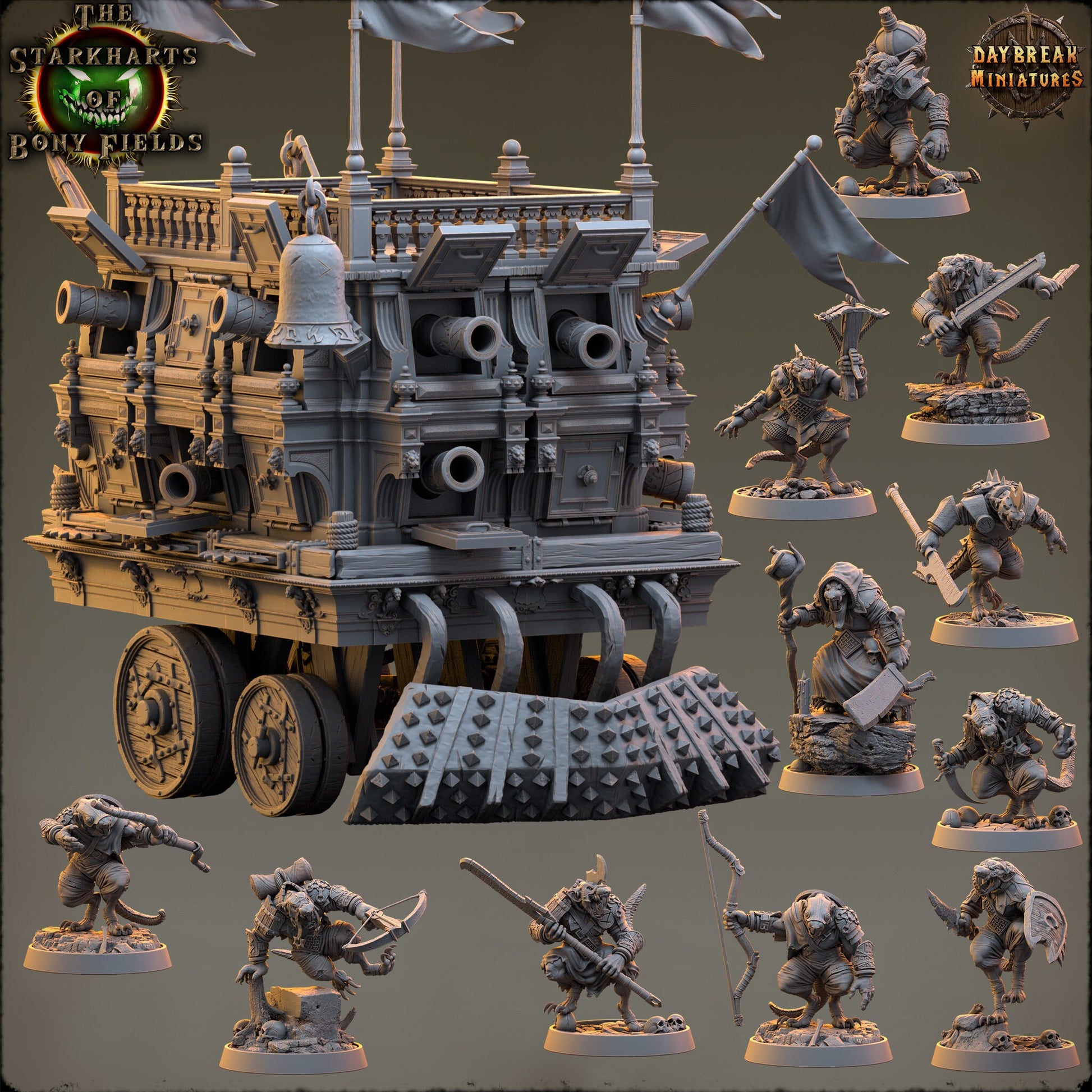 Rat Folk - The Starkharts of Bony Fields | Tabletop Scale | D&D Mini | Daybreak Miniatures