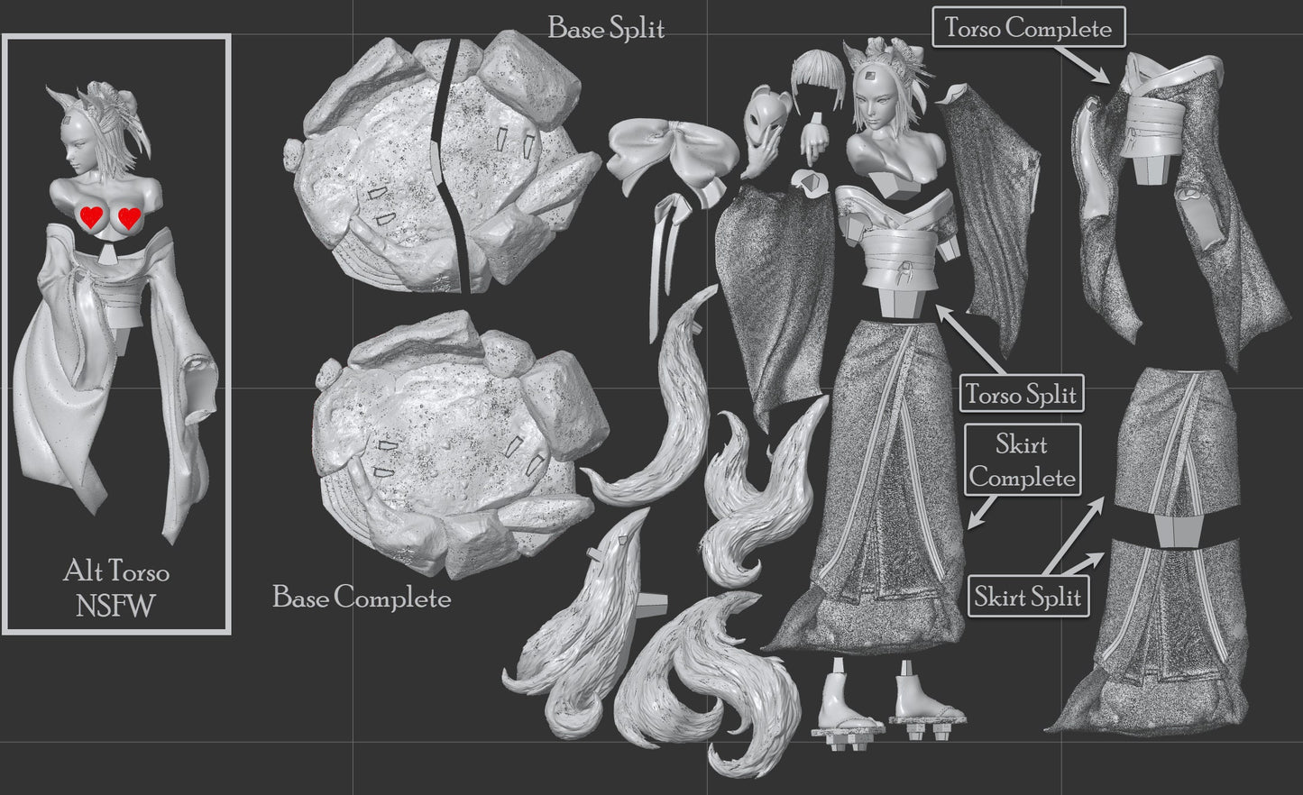 Ancient Sun Goddess, Amaterasu Ōmikami | Resin Garage Kit Sculpture Anime Video Game Fan Art Statue | CA 3D Studios